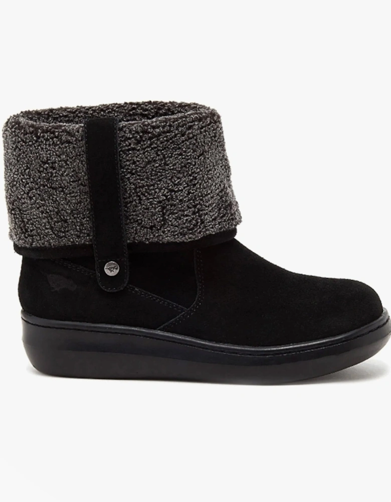 SUGAR MINT Womens Suede Ankle Boots Black