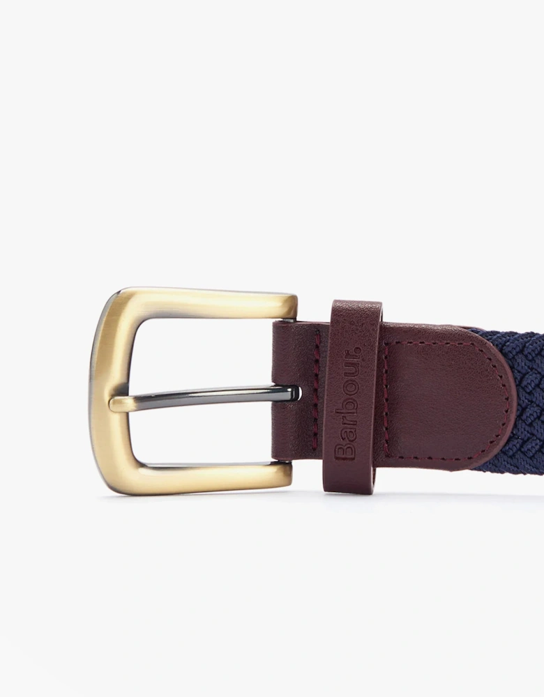 STRETCH WEBBING Mens Leather Belt Navy