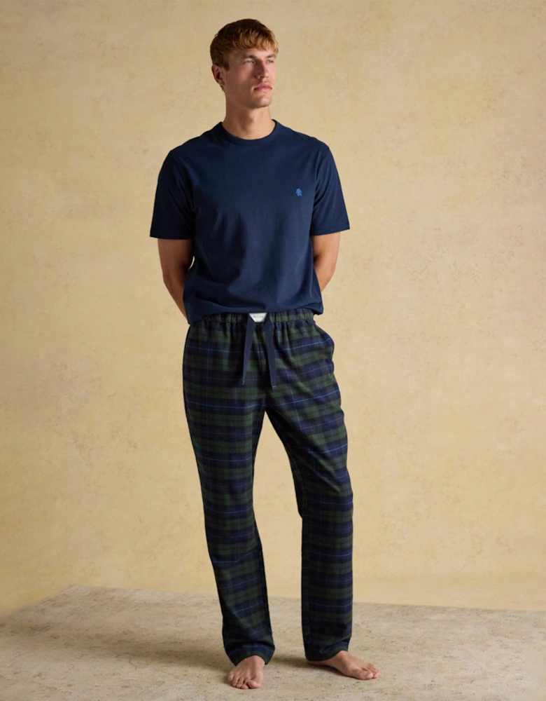 DOZER Mens Pyjama Bottoms Green/Navy