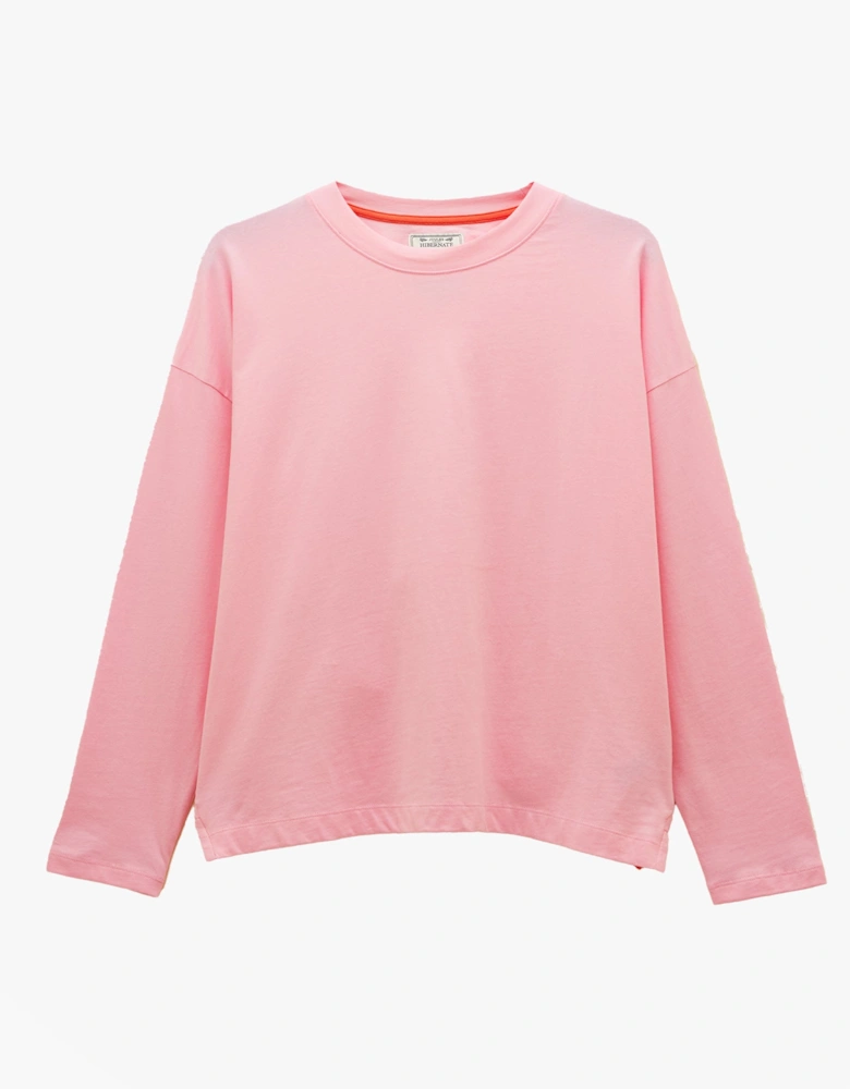 JERSEY Pyjama Top Womens Sweatshirts Pink