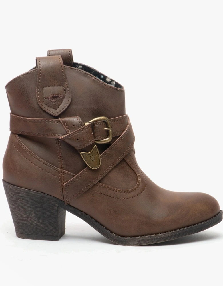 SATIRE Womens Western Boots Dark Brown