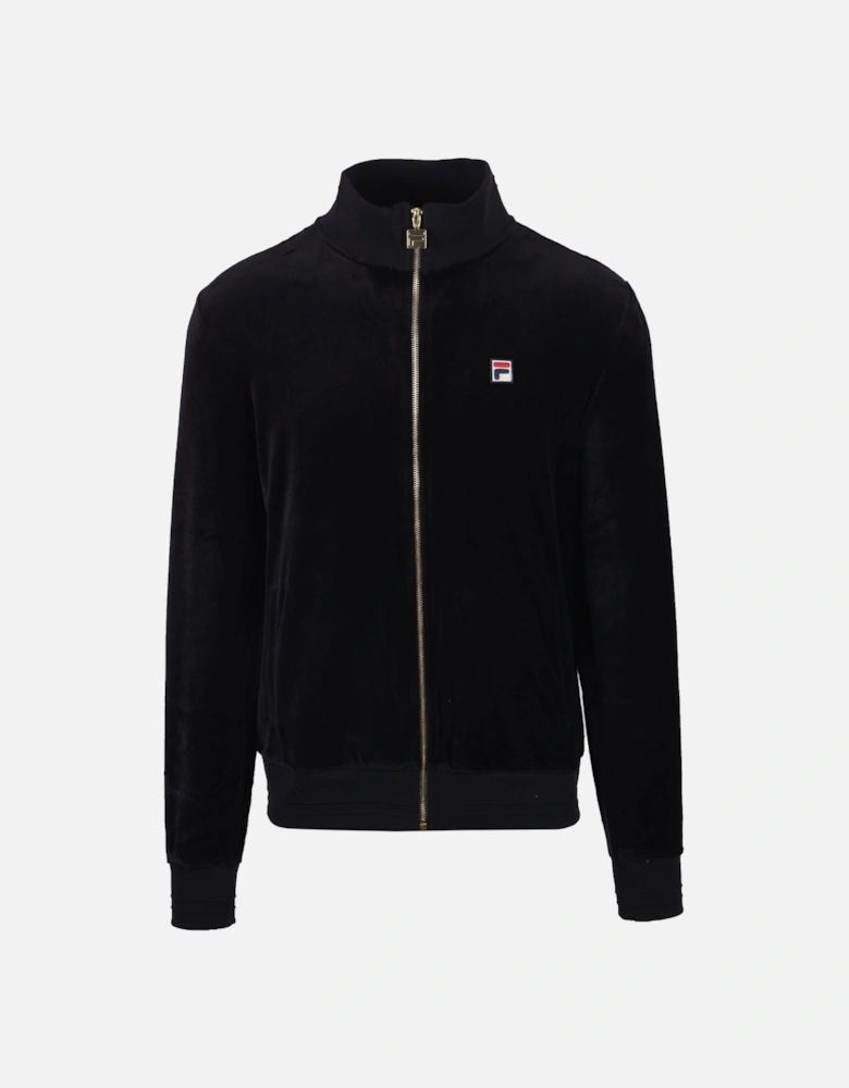 Vintage Nero Velour Track Top Black