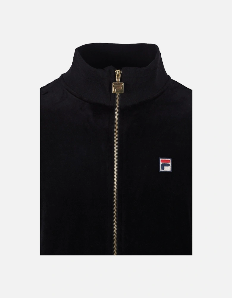 Vintage Nero Velour Track Top Black
