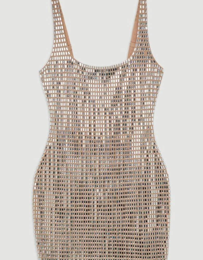 Premium Crystal Embellished Jersey Mini Dress