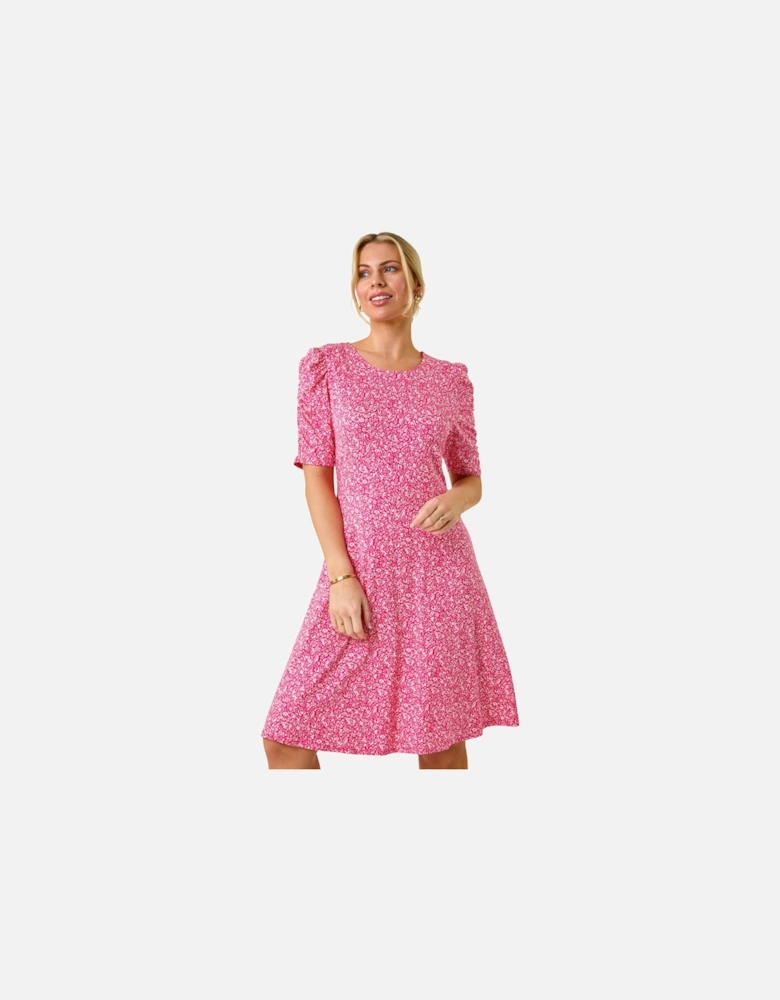 Petite Ditsy Floral Stretch Dress