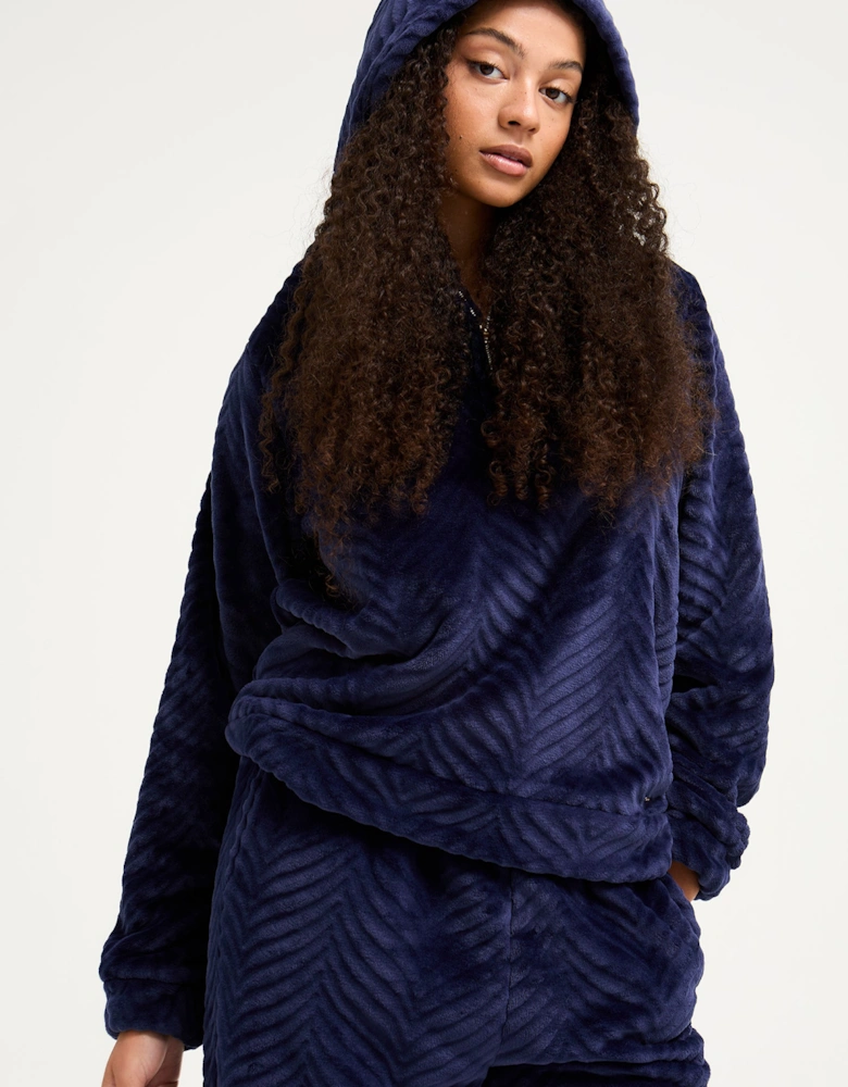 Cosy Chevron Lounge Suit in Navy