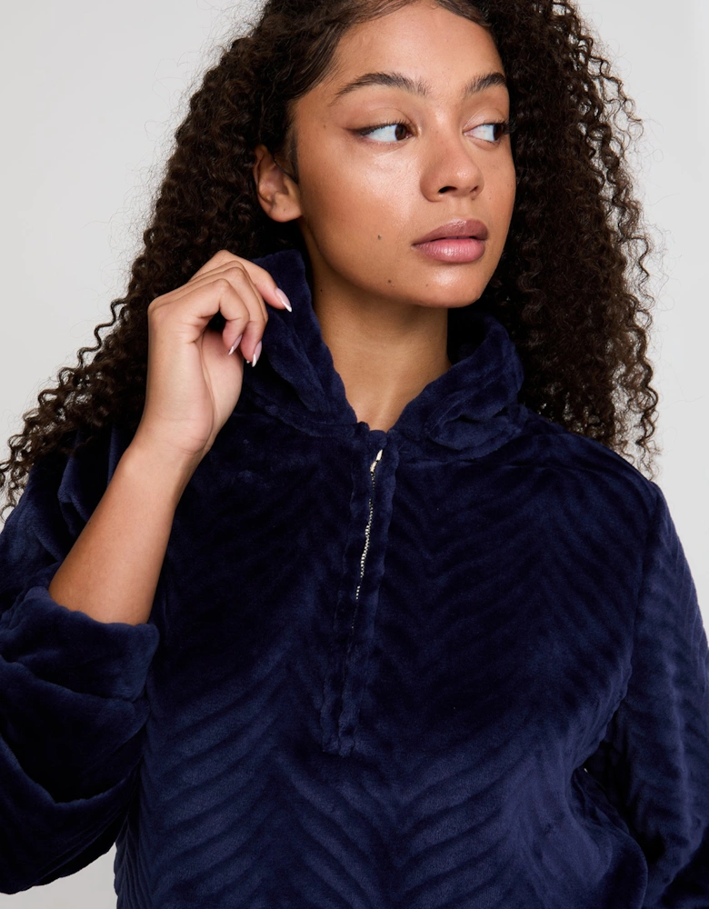 Cosy Chevron Lounge Suit in Navy