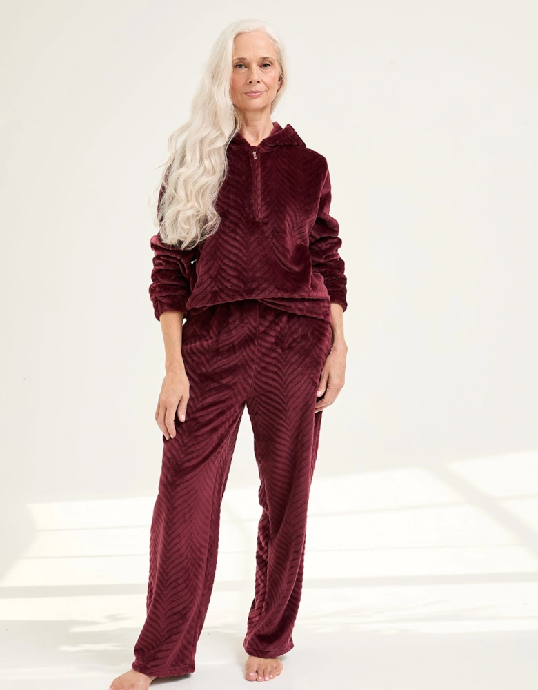 Cosy Chevron Lounge Suit in Maroon