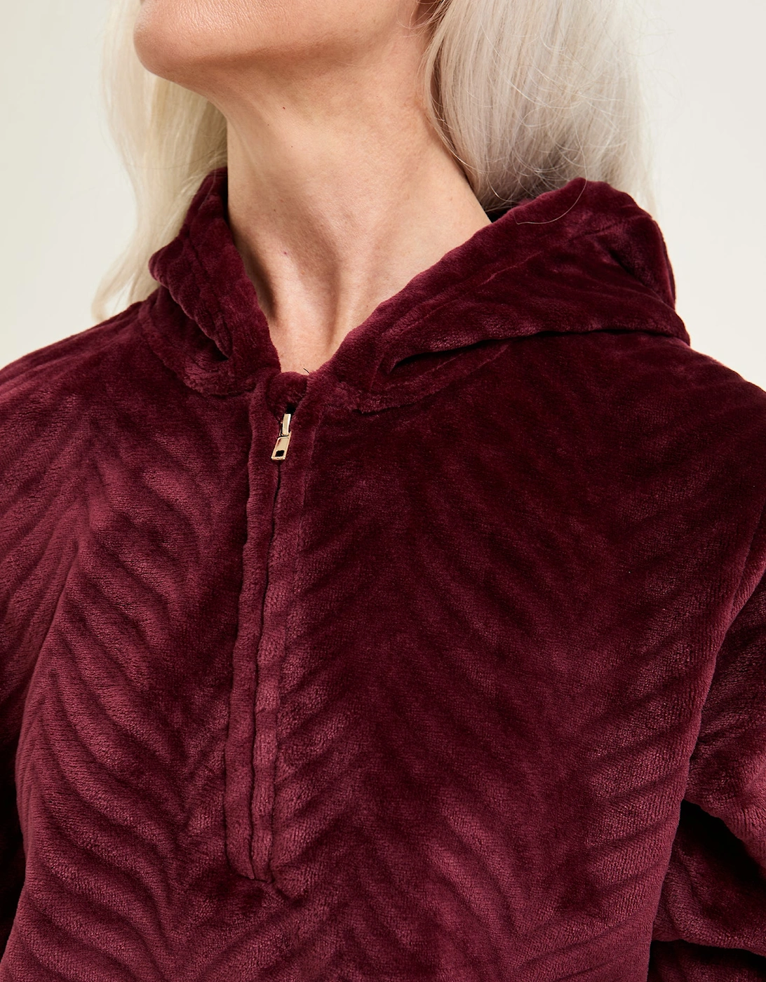 Cosy Chevron Lounge Suit in Maroon