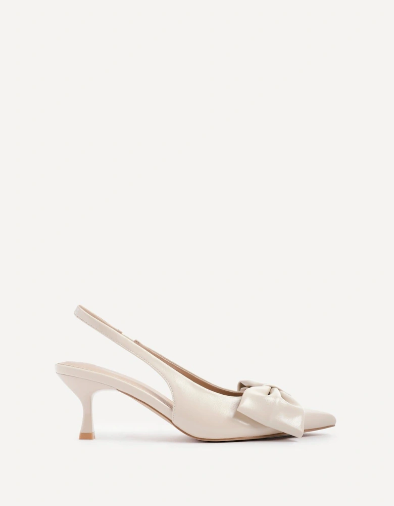 Merlot Nude Faux Leather Slingback Court Heels