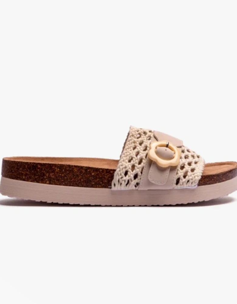 ALMA Womens Crochet Sandals Natural