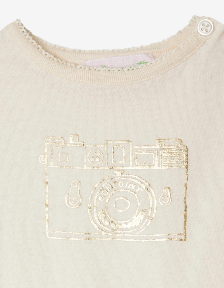 Baby Girls Dom T-Shirt in Ivory