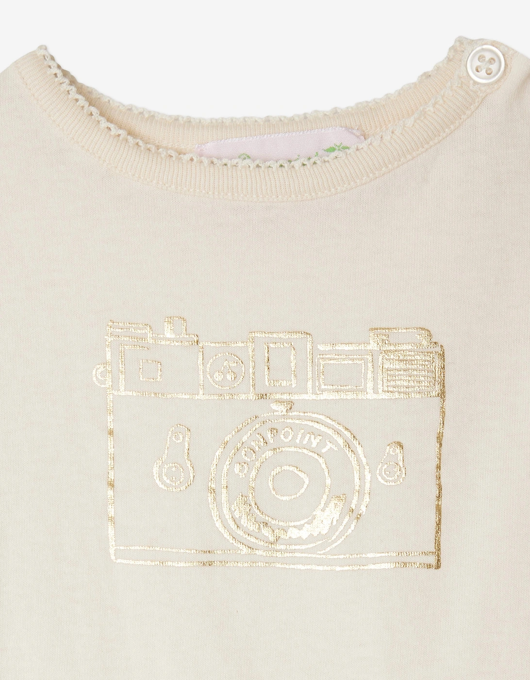 Baby Girls Dom T-Shirt in Ivory