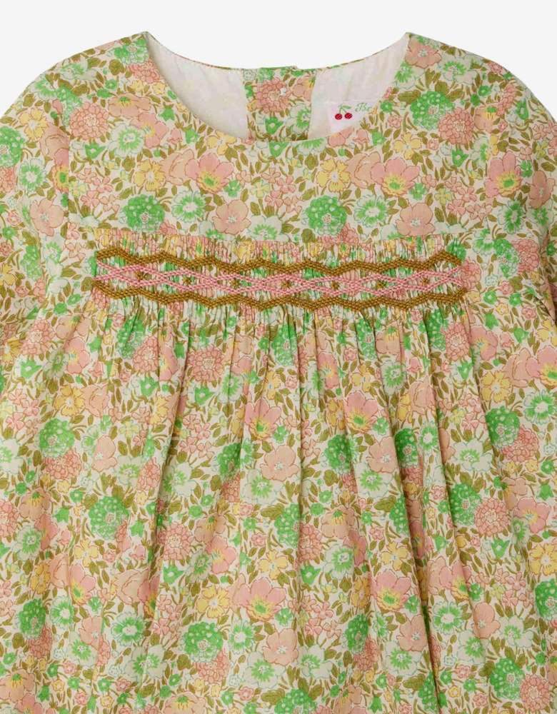 Baby Girls Floral Smocked Felicie Dress in Multicolour