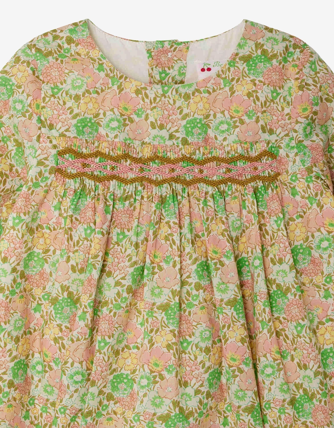 Baby Girls Floral Smocked Felicie Dress in Multicolour