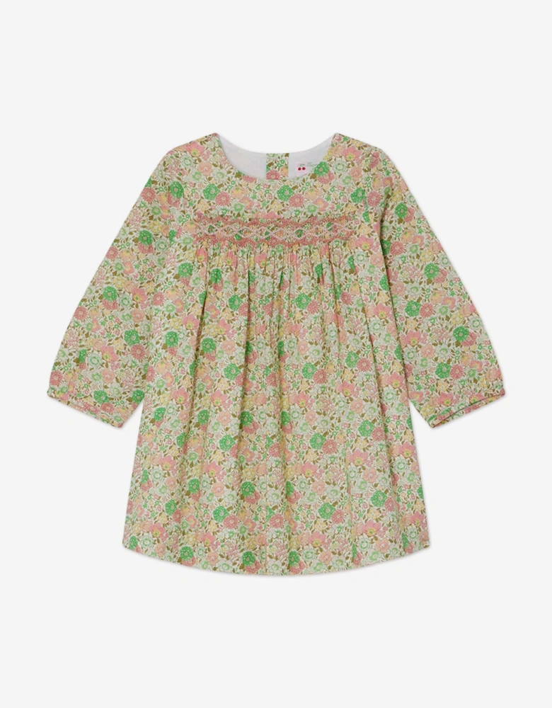 Baby Girls Floral Smocked Felicie Dress in Multicolour