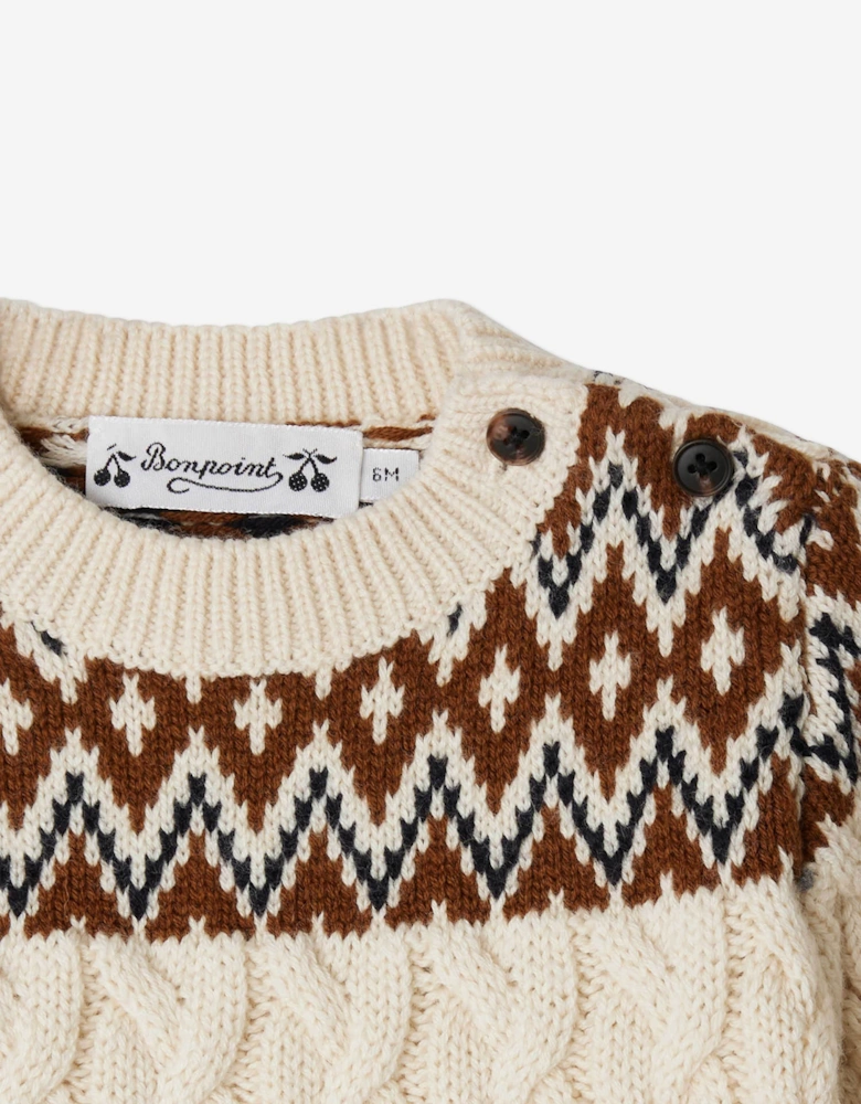 Baby Wool Knit Joshua Jumper  in Ivory