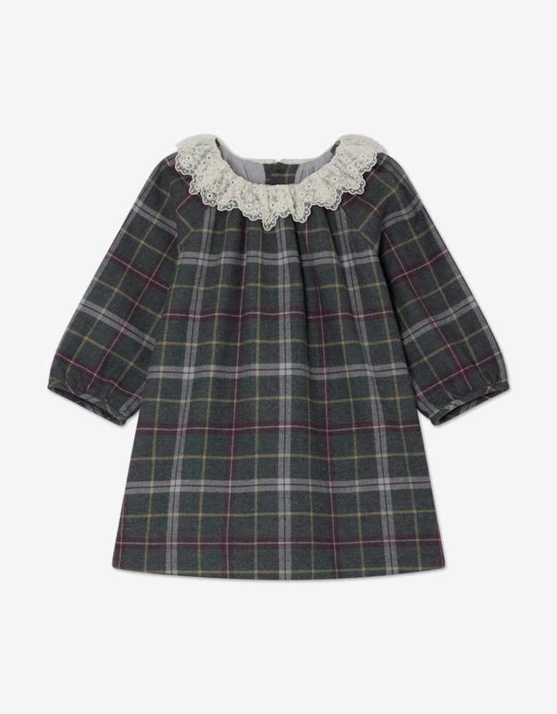 Baby Girls Flavili Checked Dress in Grey