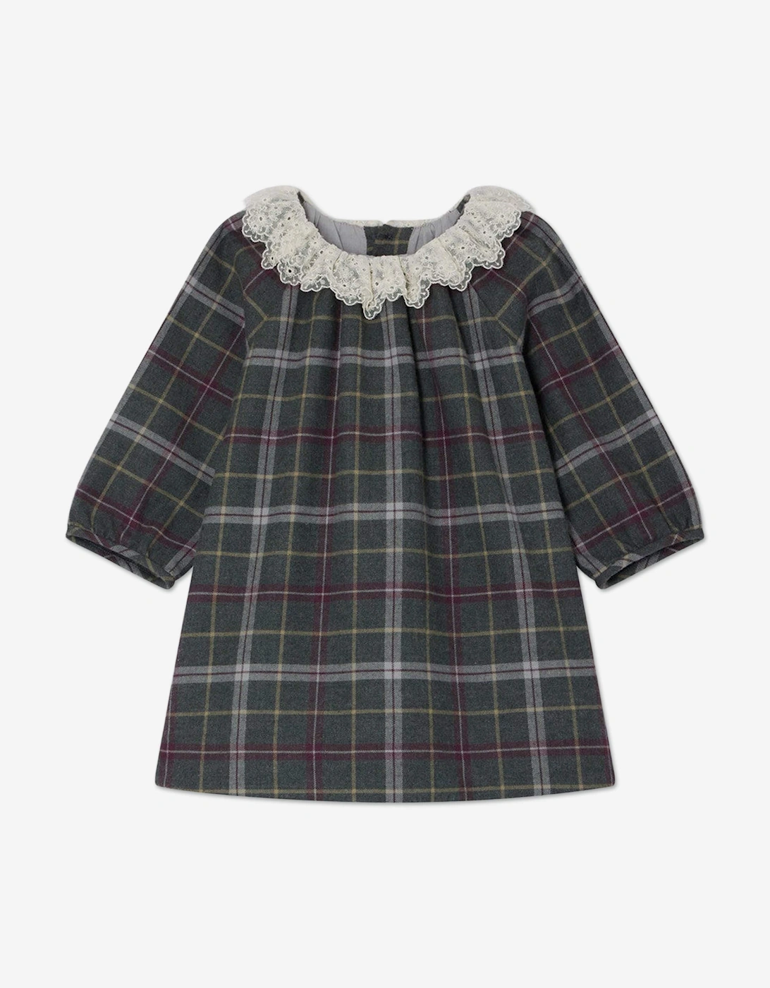 Baby Girls Flavili Checked Dress in Grey, 5 of 4