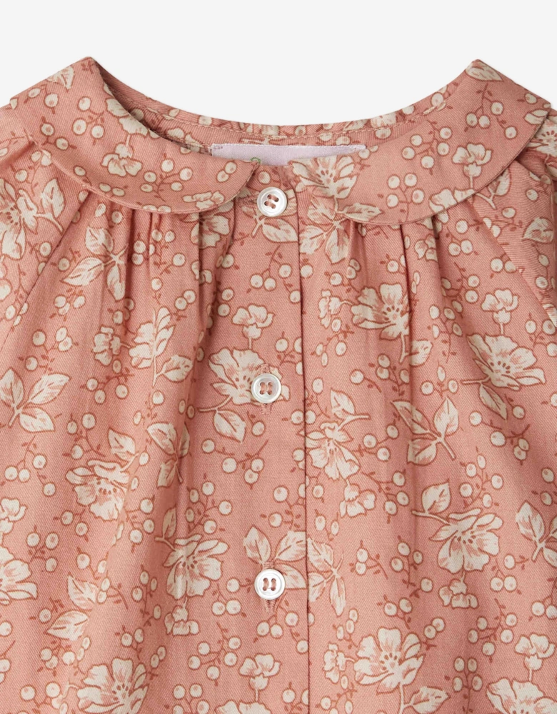 Baby Girls Floral Domino Blouse in Pink
