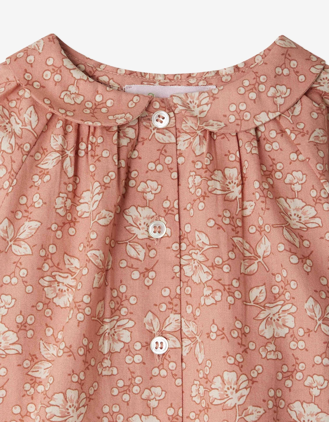 Baby Girls Floral Domino Blouse in Pink