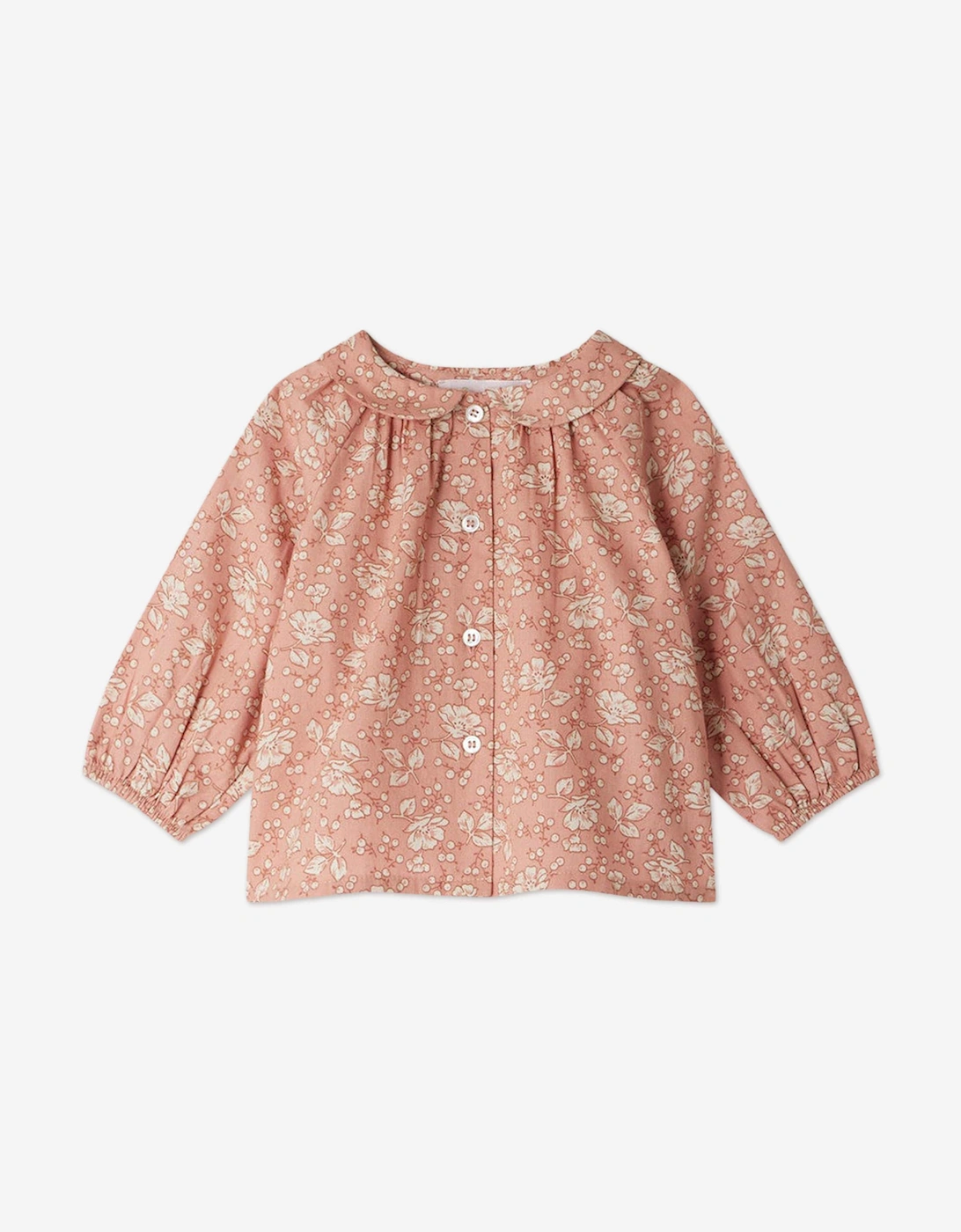 Baby Girls Floral Domino Blouse in Pink, 5 of 4