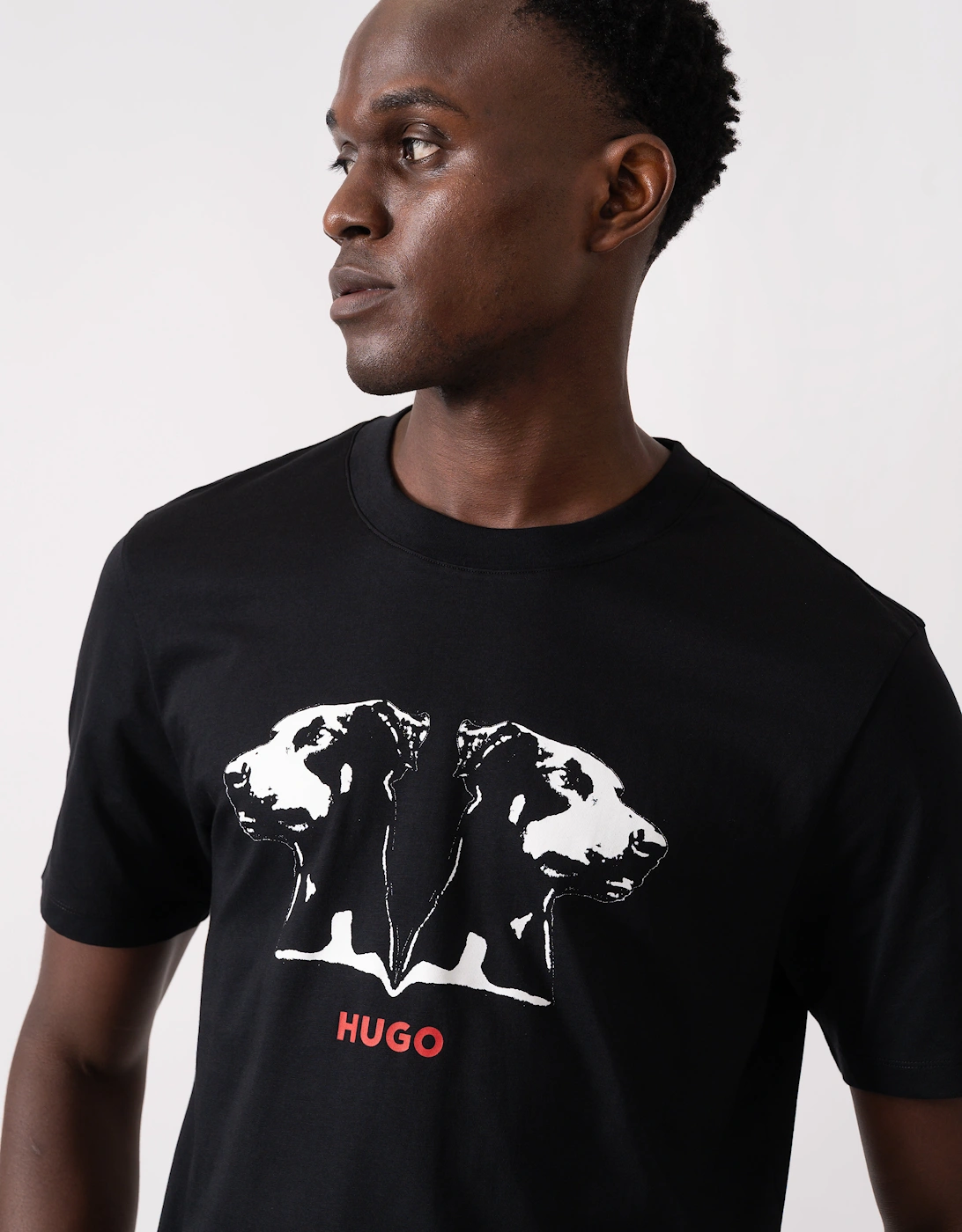 HUGO Dobero Mens Graphic Print T-Shirt - Black 001