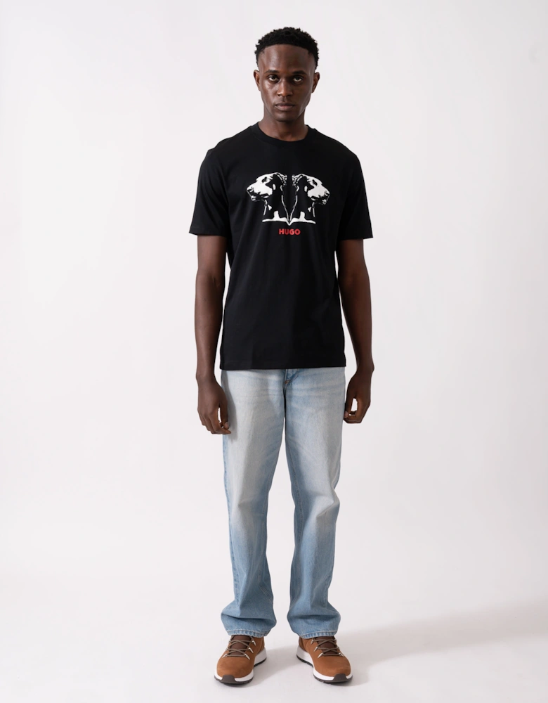 HUGO Dobero Mens Graphic Print T-Shirt - Black 001