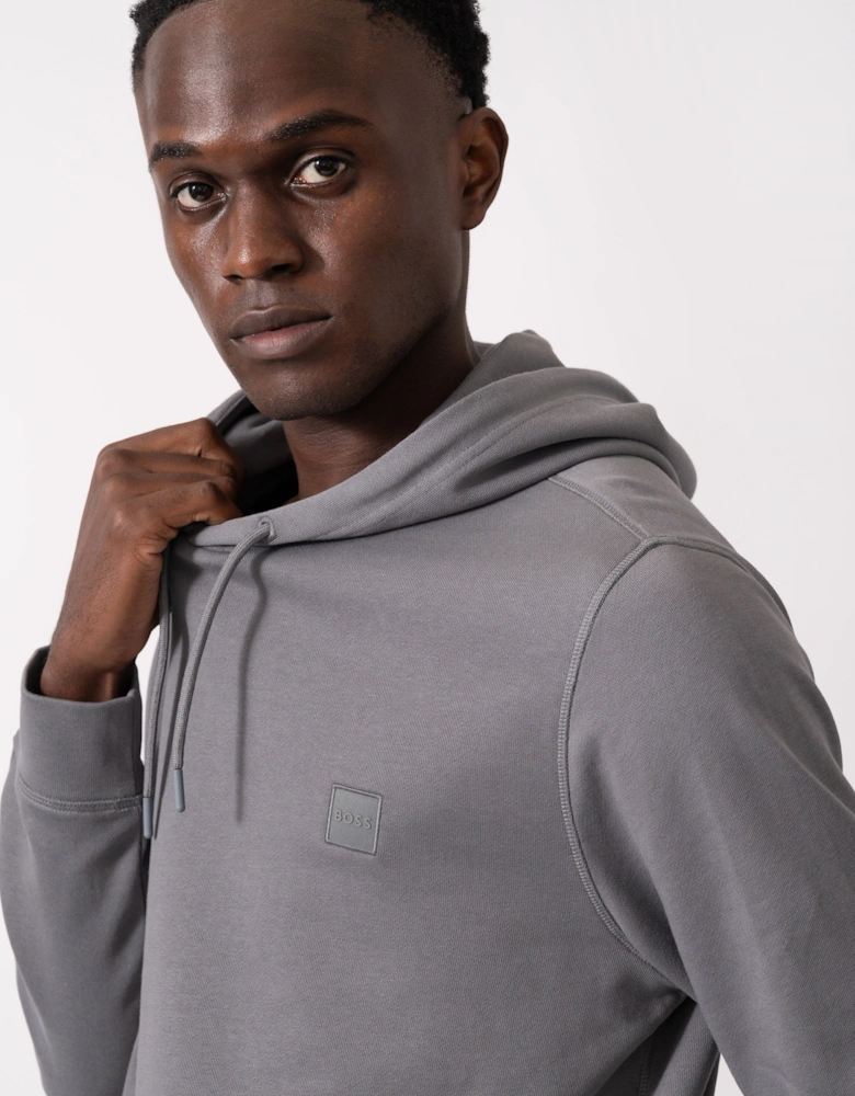 BOSS Orange Wetalk Mens Pullover Hoodie With Logo Patch - Open Grey 062