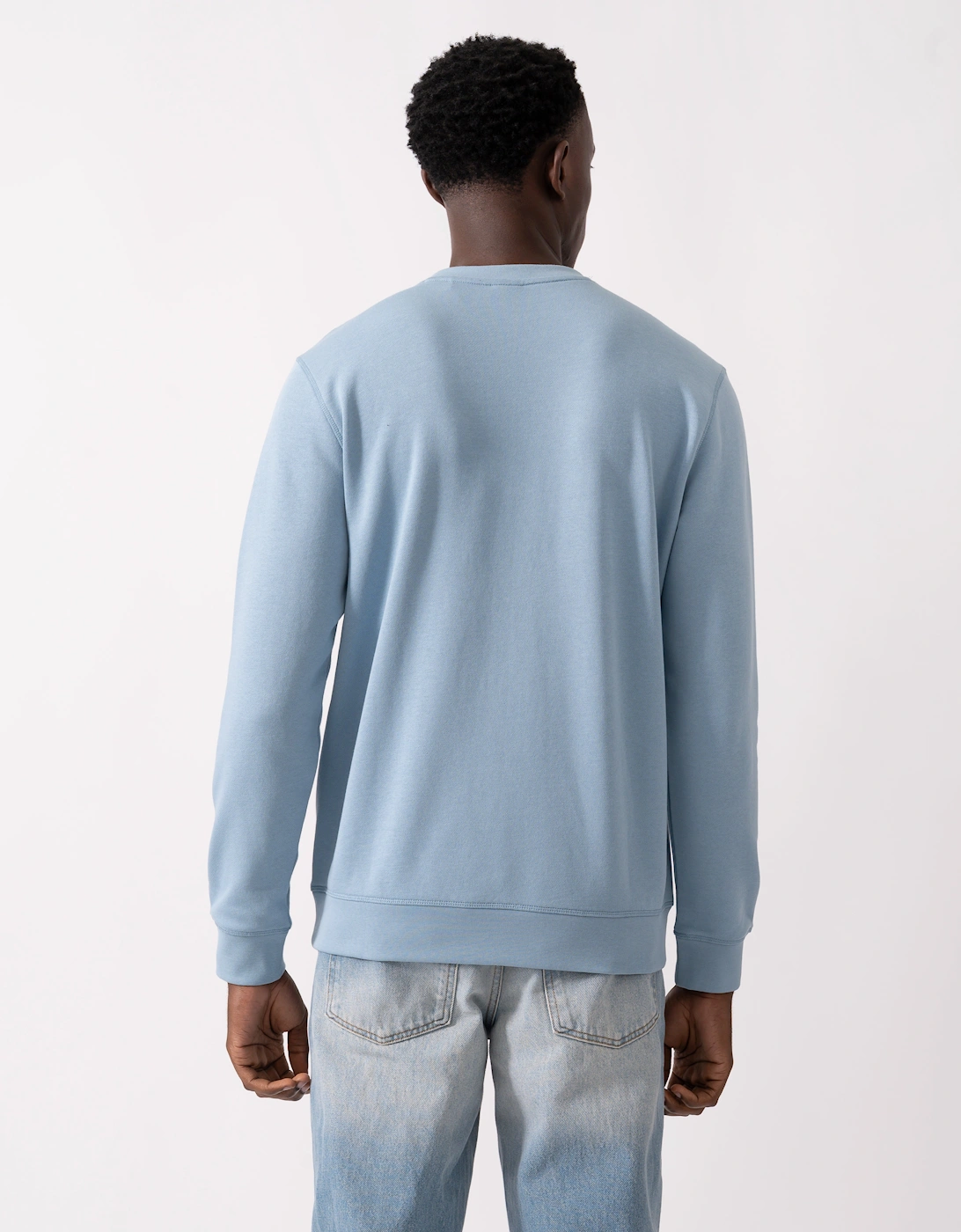 BOSS Orange Westart Mens Crew Neck Sweatshirt With Logo Patch - Light/Pastel Blue 451