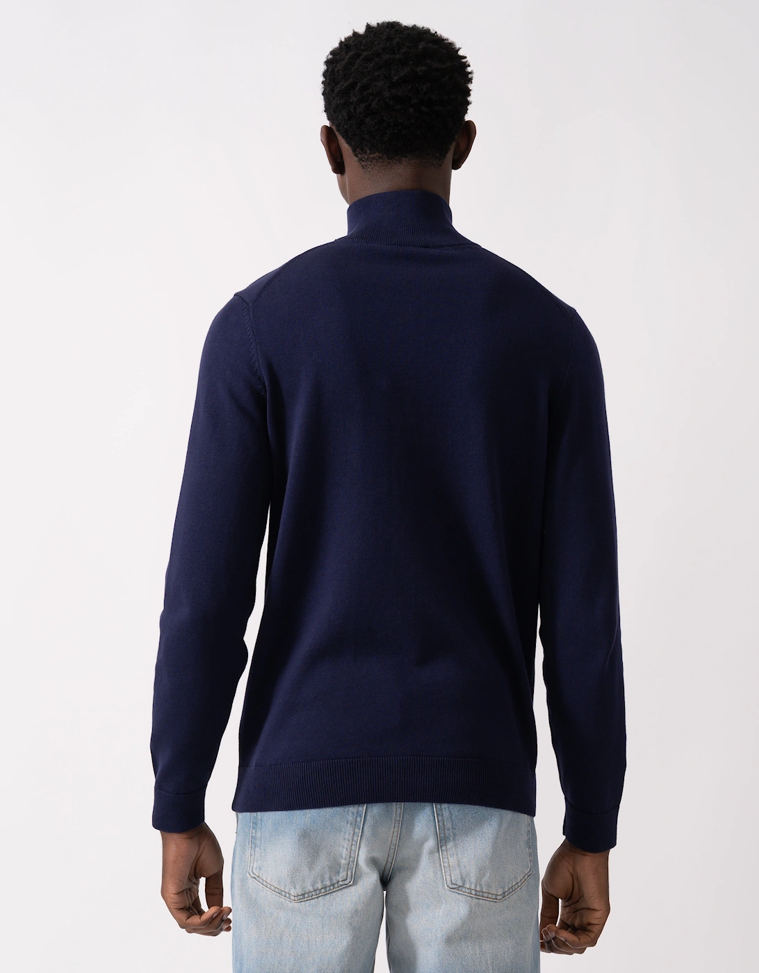 HUGO San Quintus-C Mens 1/4 Zip Pullover - Navy 418