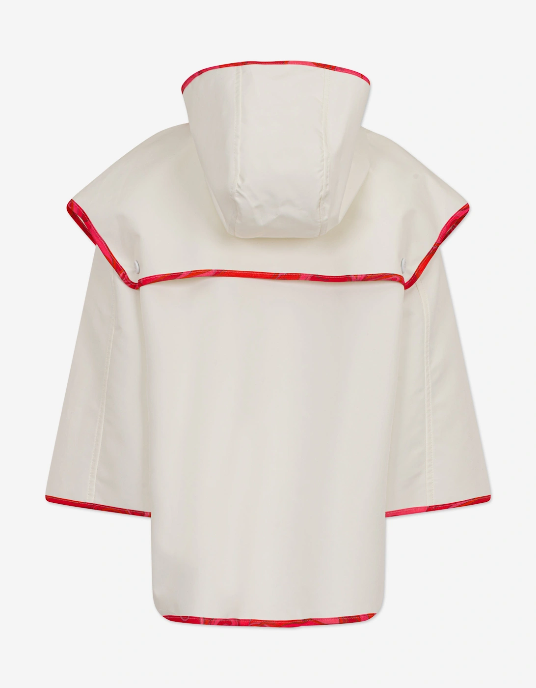 Girls Hooded Raincoat in Ivory