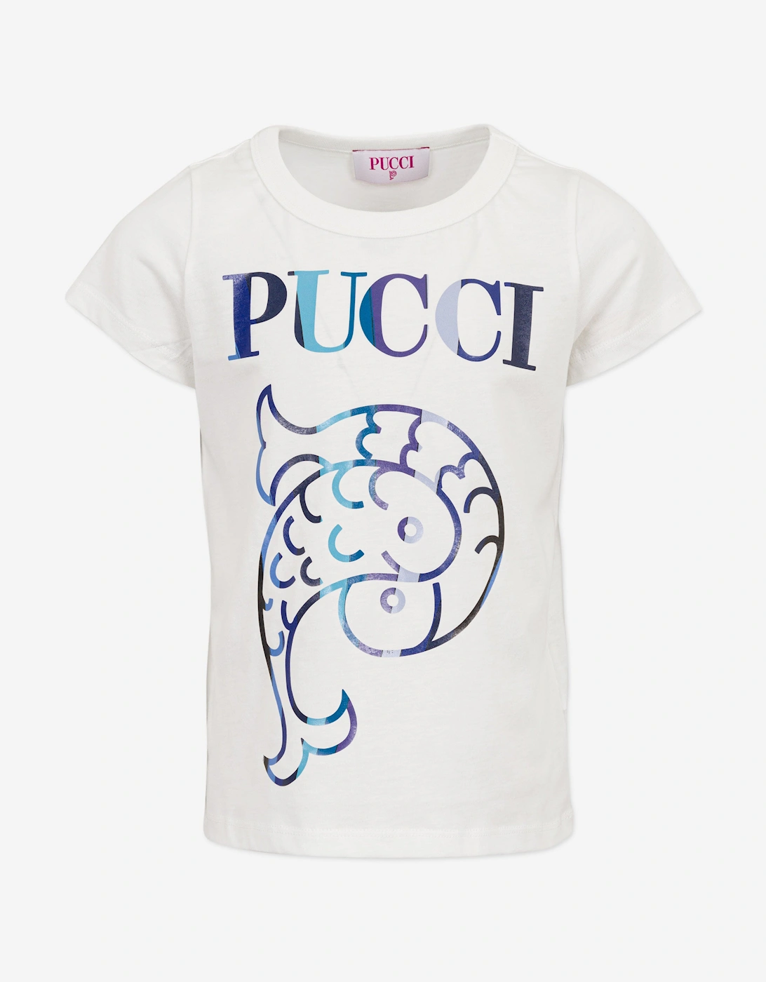 Girls Fish Logo T-Shirt in Ivory, 3 of 2