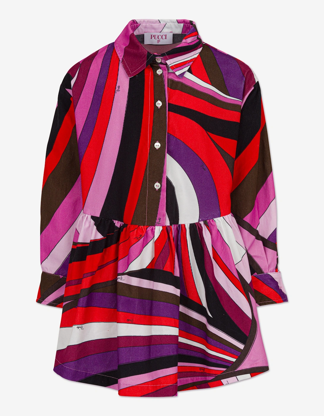 Girls Iride Print Shirt Dress in Pink, 5 of 4