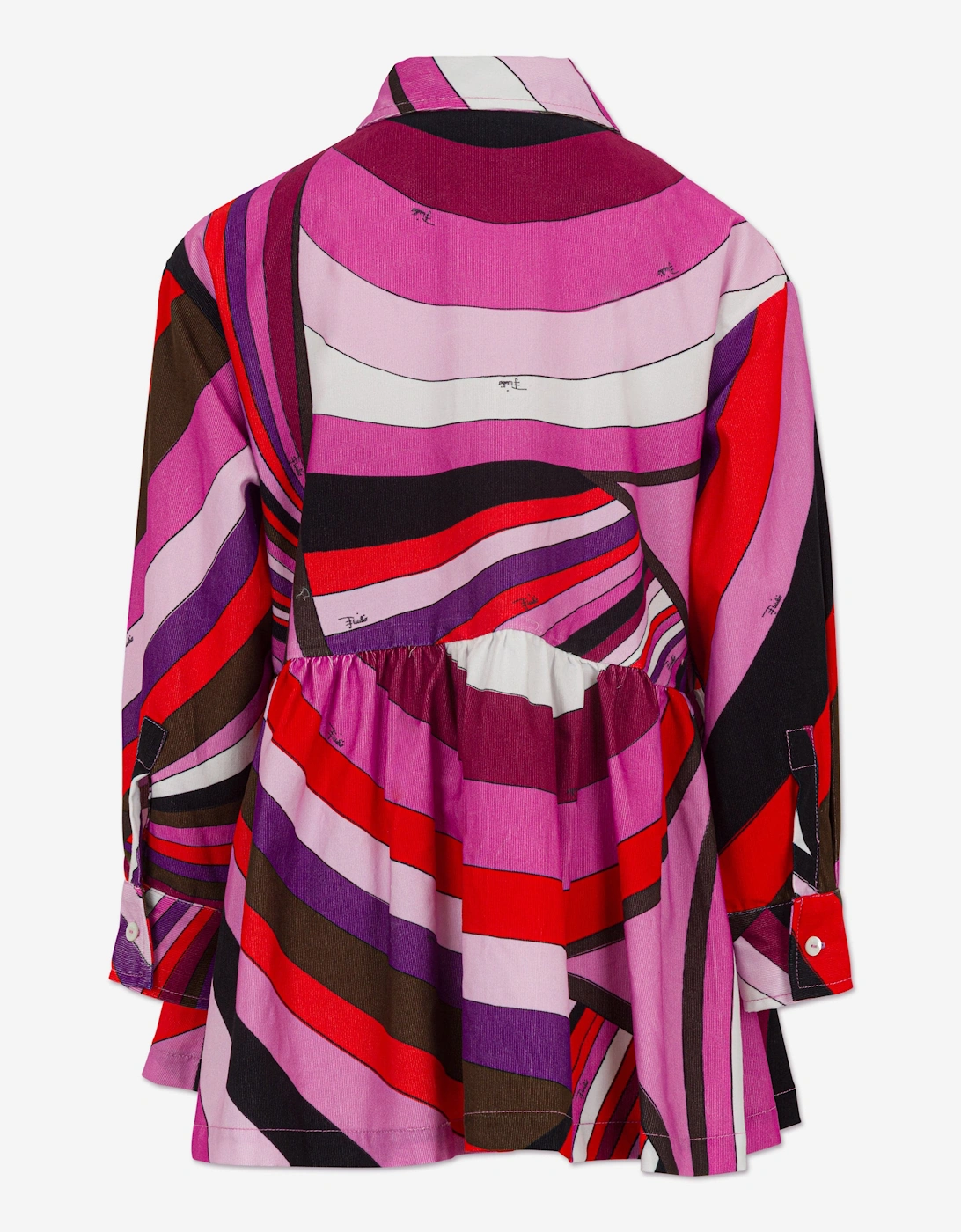 Girls Iride Print Shirt Dress in Pink