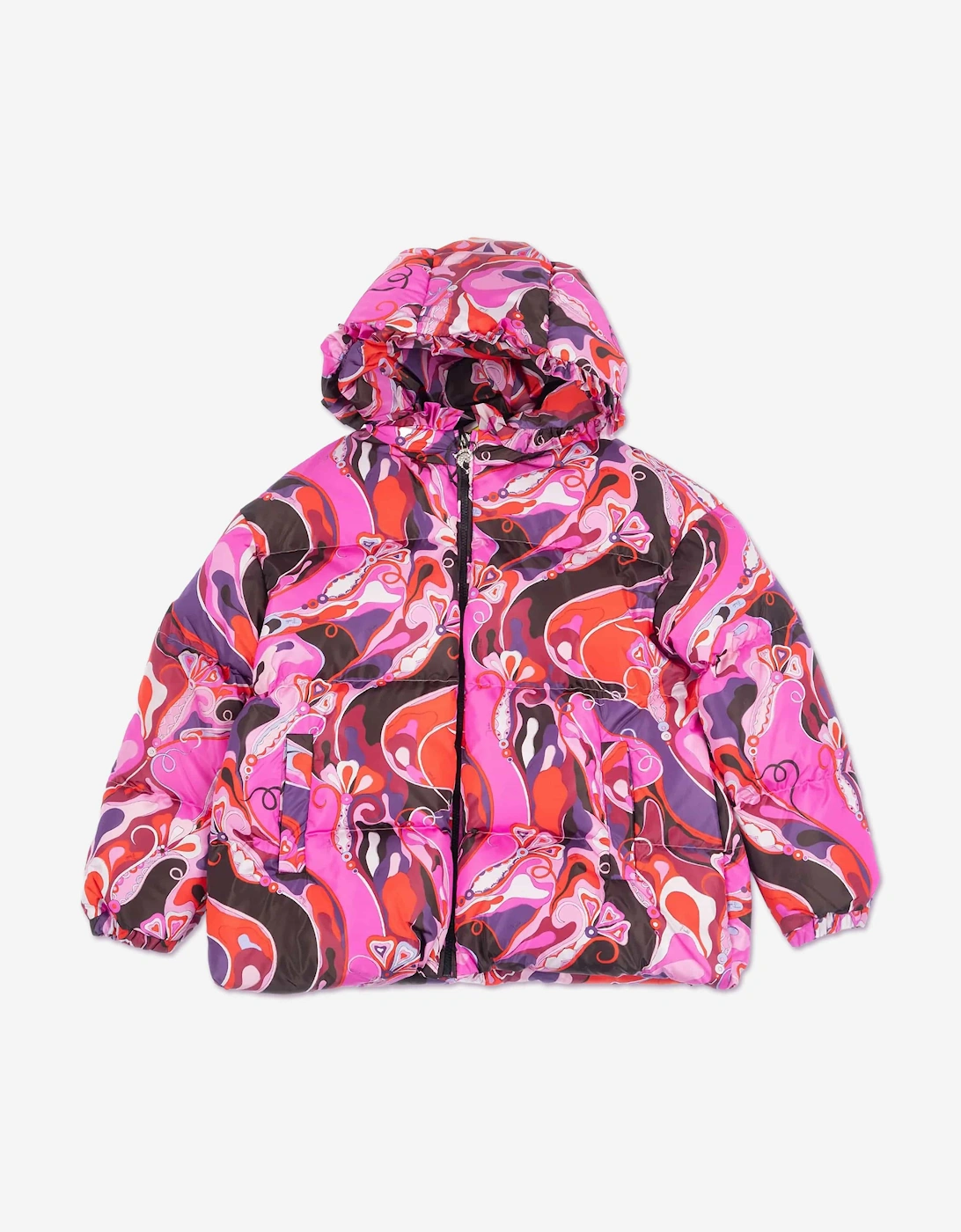 Girls Down Padded Puffer Jacket in Pink, 4 of 3