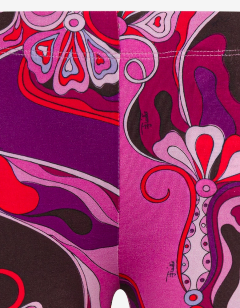 Girls Orchidee Print Leggings in Pink
