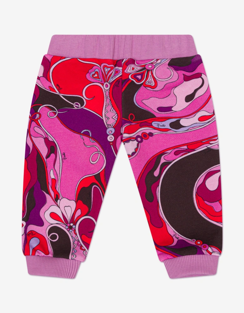 Baby Girls Orchidee Print Joggers in Pink