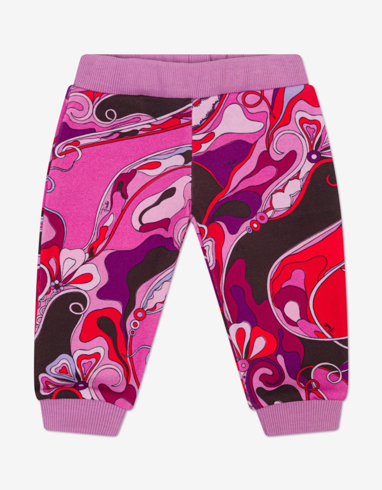 Baby Girls Orchidee Print Joggers in Pink