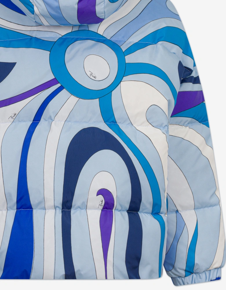 Girls Down Padded Puffer Jacket in Blue
