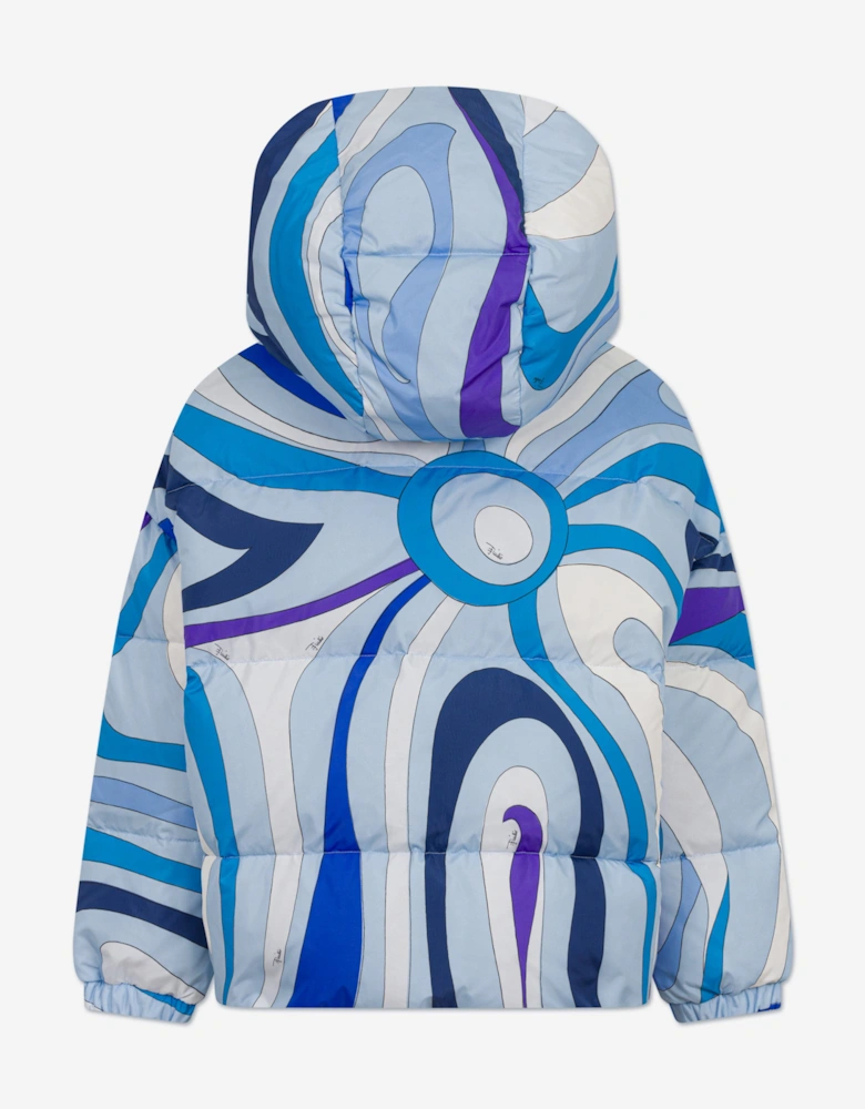 Girls Down Padded Puffer Jacket in Blue