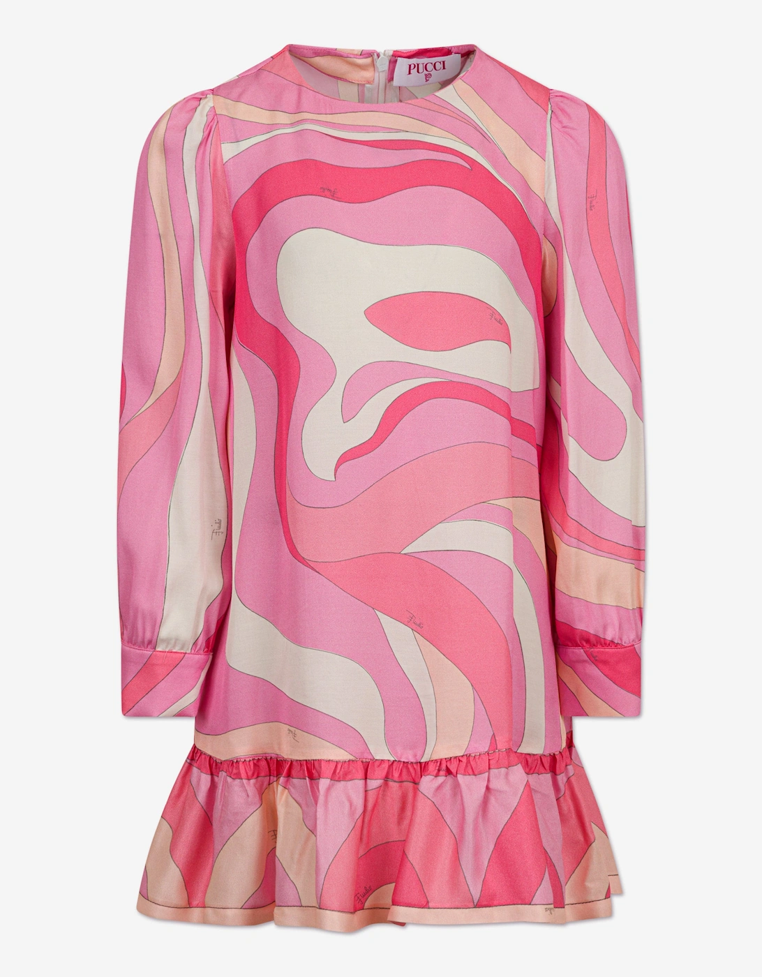 Girls Marmo Print Dress in Pink, 5 of 4