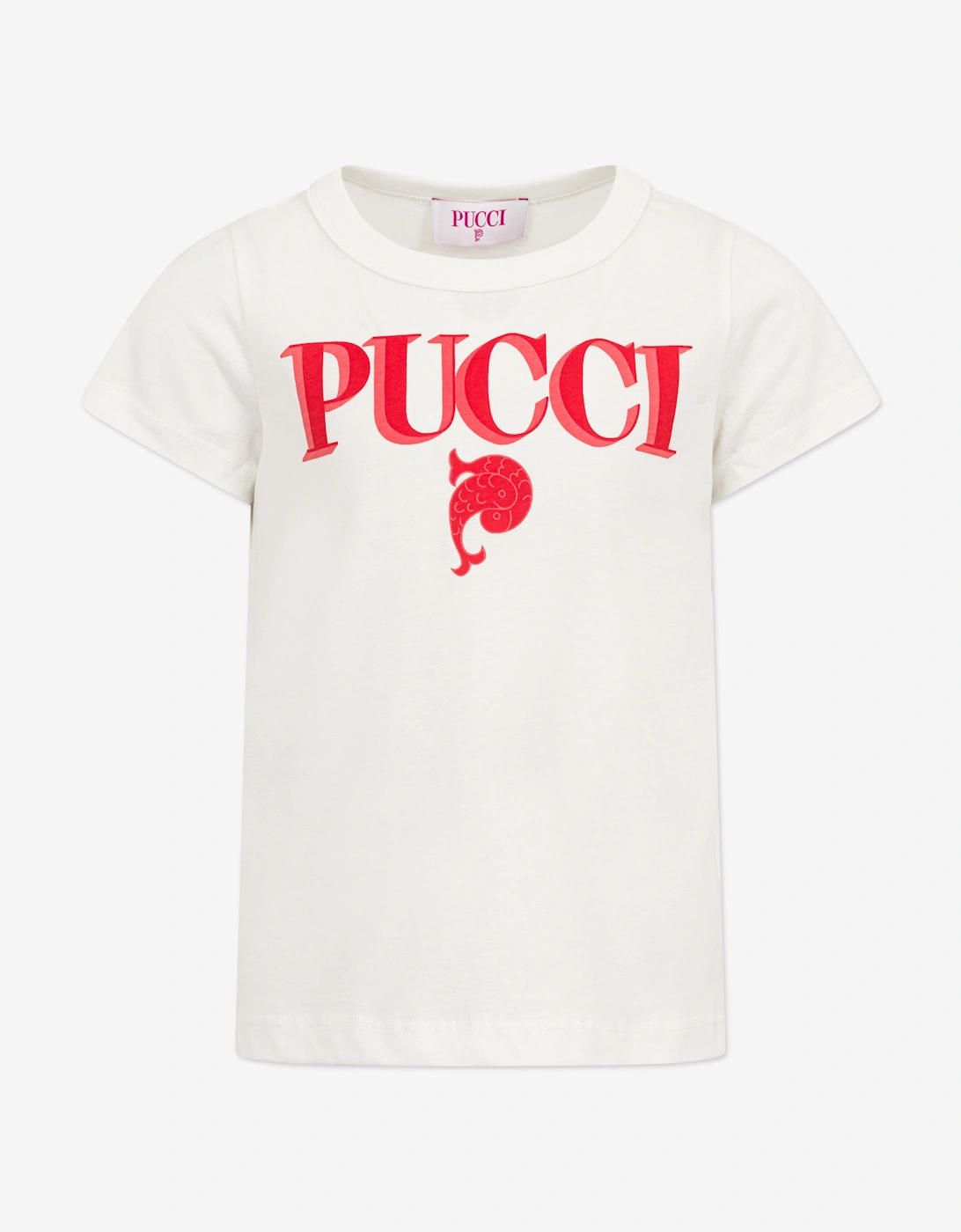 Girls Fish Logo T-Shirt in Ivory, 3 of 2