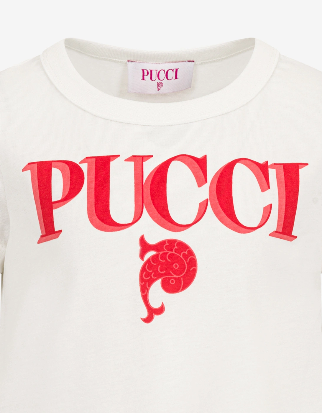 Girls Fish Logo T-Shirt in Ivory