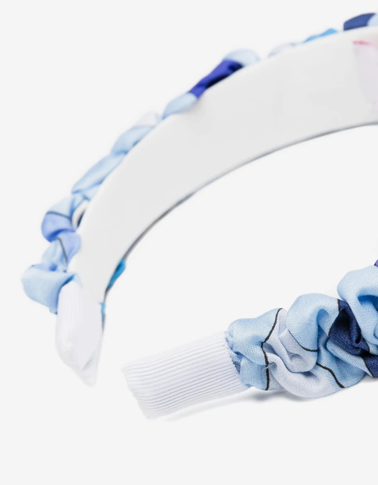 Girls Ruched Headband in Blue