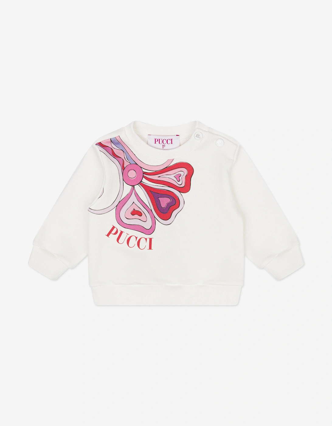 Baby Girls Logo Sweatshirt in Ivory, 4 of 3