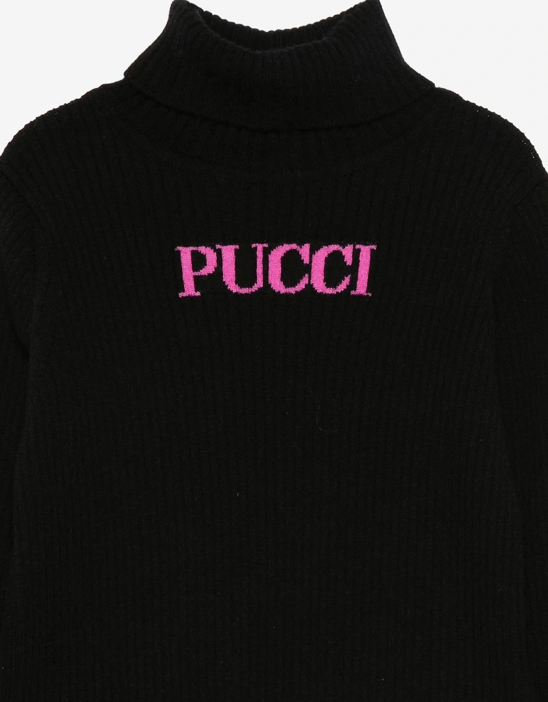 Girls Cashmere Rollneck Jumper in Black