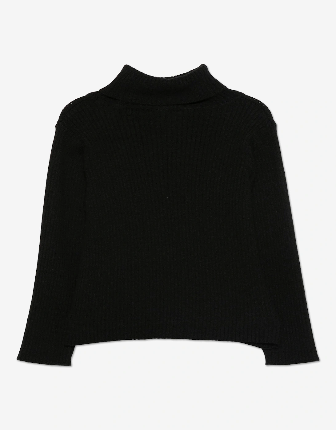 Girls Cashmere Rollneck Jumper in Black