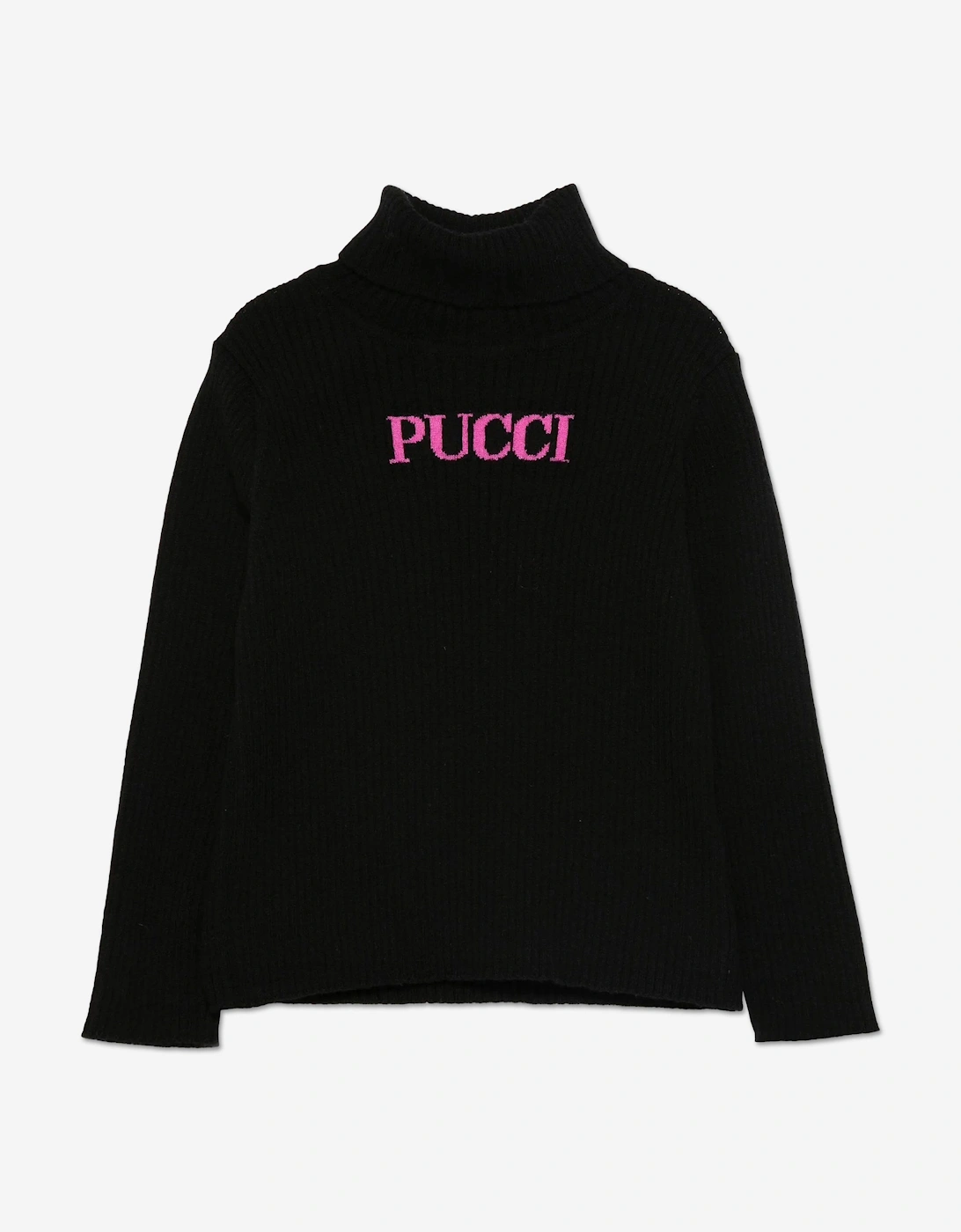 Girls Cashmere Rollneck Jumper in Black, 4 of 3