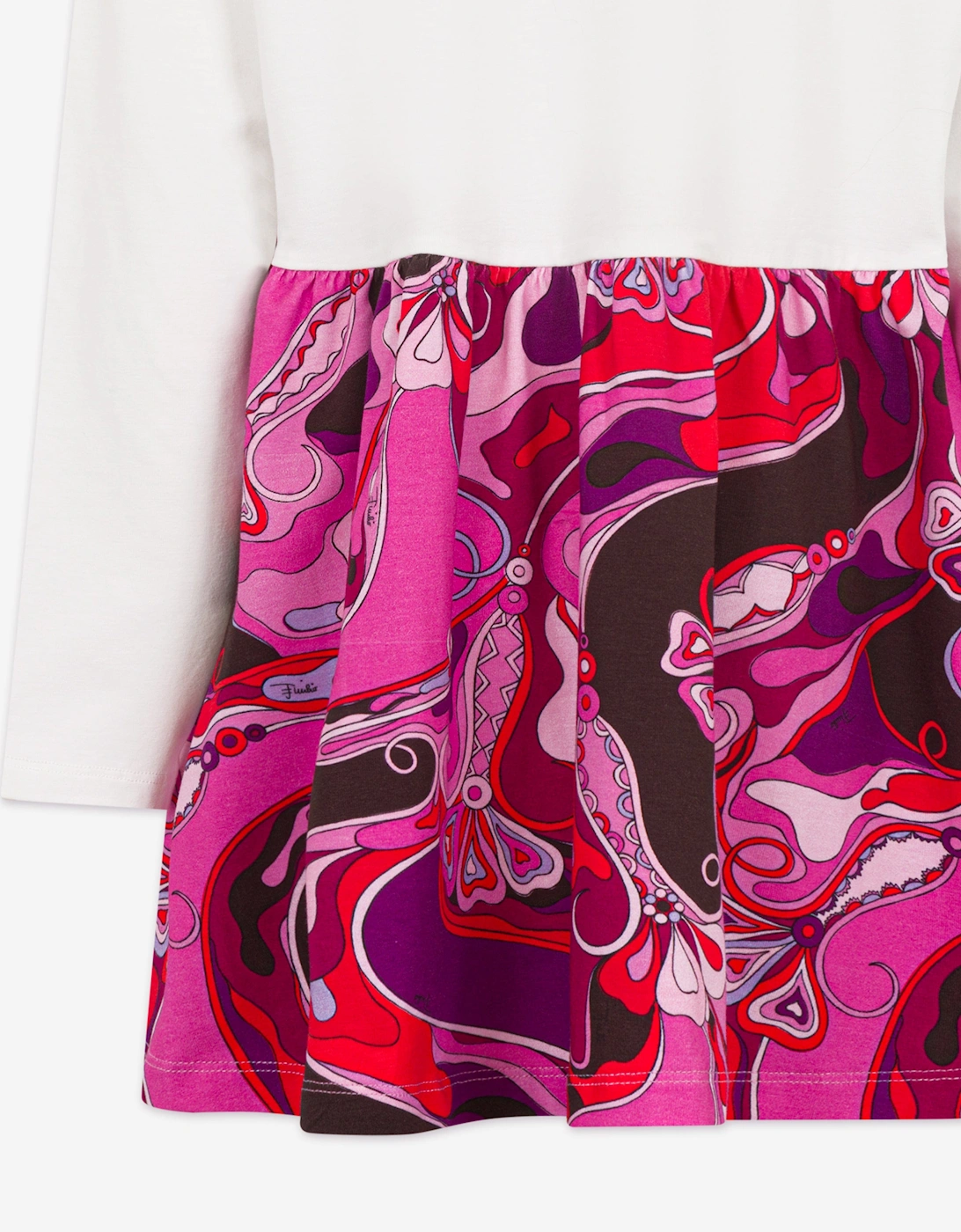 Girls Orchidee Print Dress in Ivory